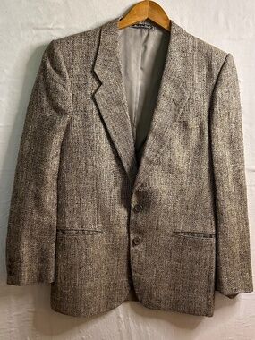 Vtg Mani by Giorgio Armani Mens Wool Blazer Italy Textured Beige Sport Coat